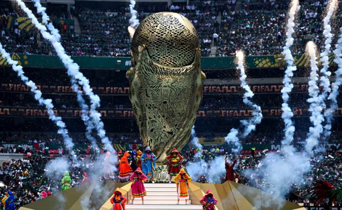 На фото: во время церемонии открытия Чемпионата мира по футболу FIFA 2026 на стадионе в Мехико, Мексика.